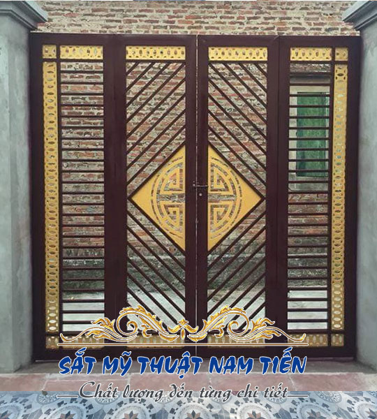 Mẫu cổng sắt 2 cánh đẹp hiện đại